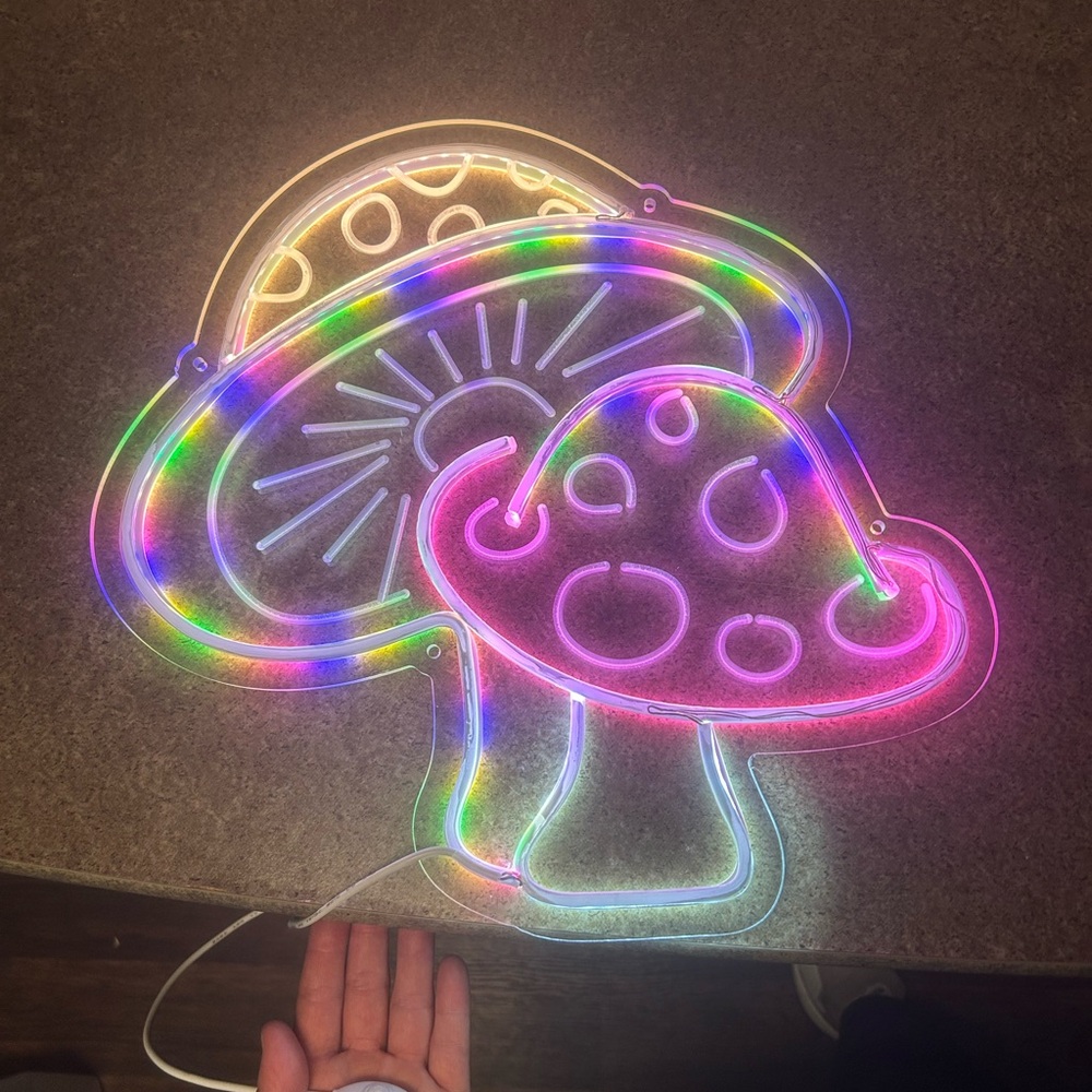 Colorful Neon Mushroom Light